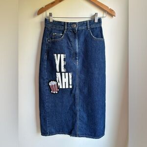 ZARA TRAFALUC Denim Midi Skirt Size XS